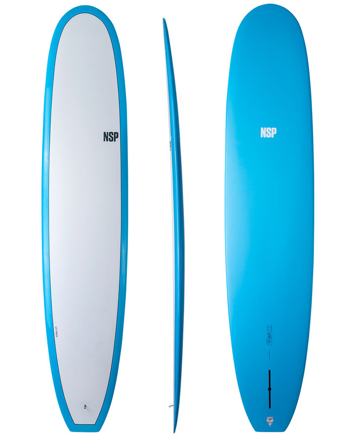  NSP SURFBOARDS 9'8" ELEMENTS SLEEP WALKER LONGBOARD BLUE
