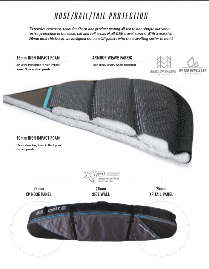  OCEAN & EARTH 6'0"-7'2'' TRIPLE COMPACT SHORTBOARD COVER
