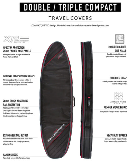  OCEAN & EARTH 6'0"-7'2'' TRIPLE COMPACT SHORTBOARD COVER