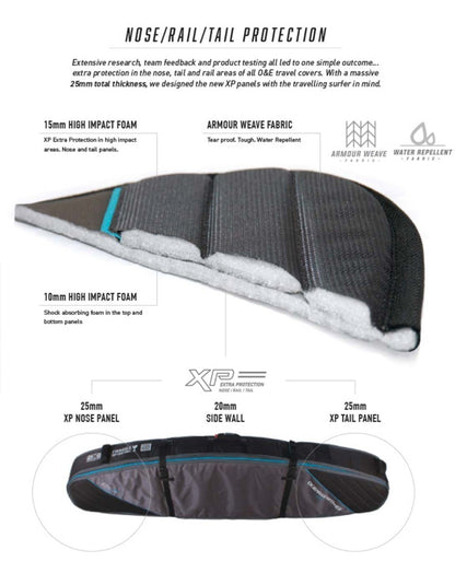  OCEAN & EARTH DOUBLE COMPACT SHORTBOARD COVER 6'4"