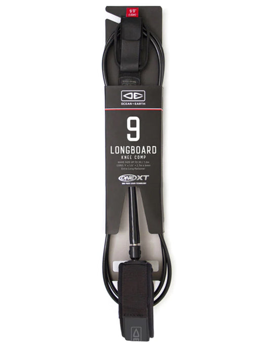  OCEAN & HEART LONGBOARD KNEE COMP LEASH 9'0" BLACK LEASH