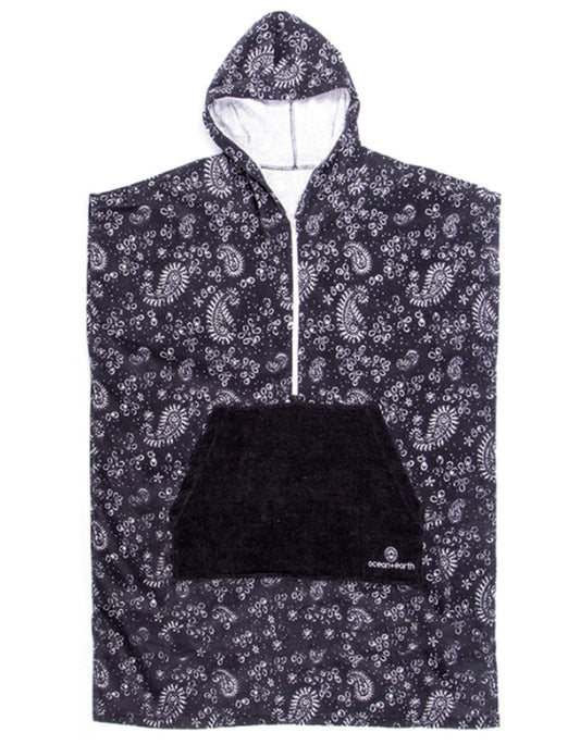  OCEAN & EARTH LADIES HOODED PONCHO ZIP BLACK