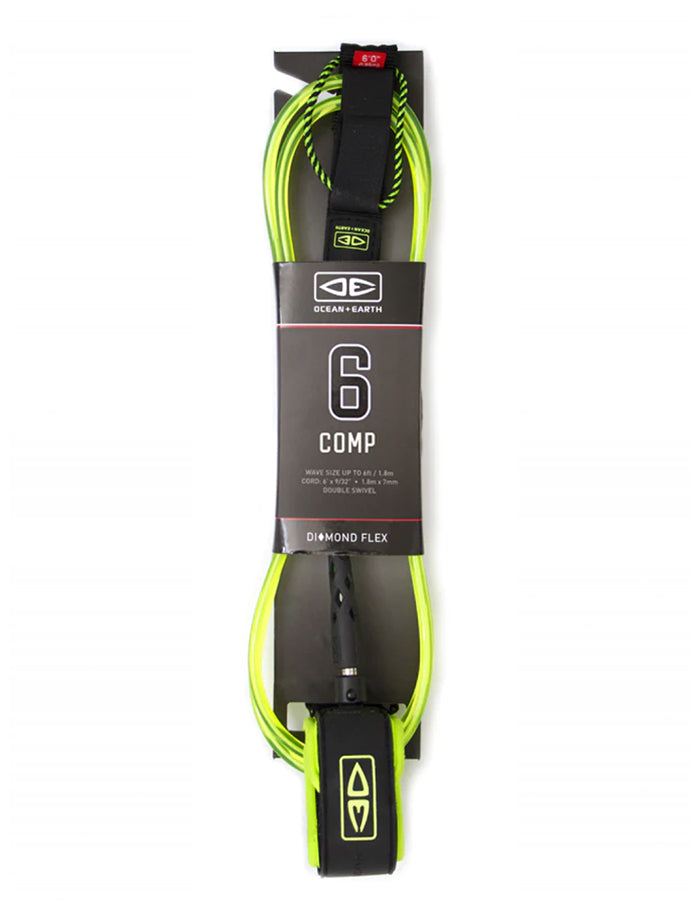  OCEAN & HEART 6'0" LEASH COMP DOUBLE SWIVEL LIME