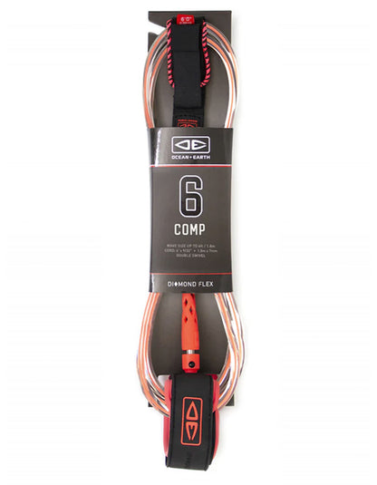  OCEAN & HEART 6'0" LEASH COMP DOUBLE SWIVEL LIME