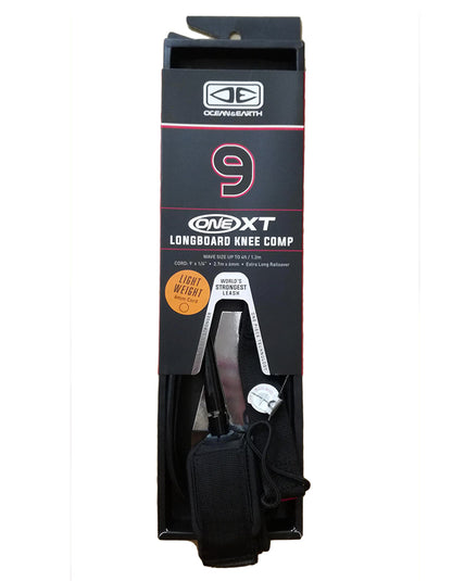  OCEAN & HEART LONGBOARD KNEE COMP LEASH 9'0" BLACK LEASH