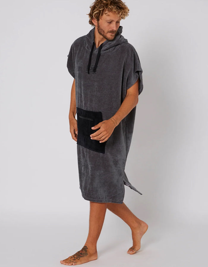  OCEAN & EARTH BREAK PONCHO CHARCOAL