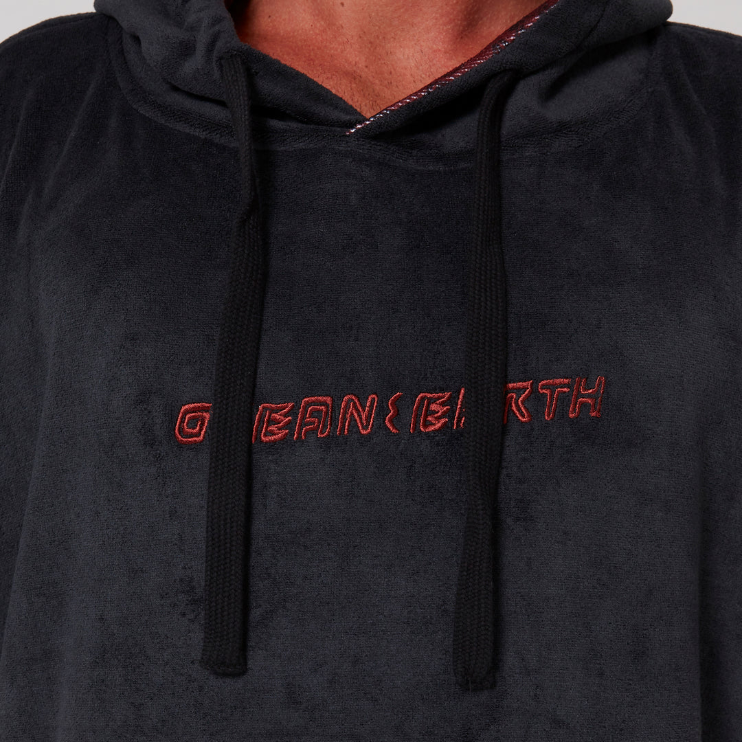  OCEAN & EARTH MEN STRIKE HOODED PONCHO ADULT DULL BLACK