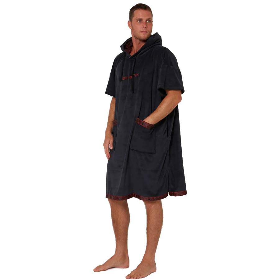  OCEAN & EARTH MEN STRIKE HOODED PONCHO ADULT DULL BLACK