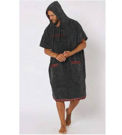  OCEAN & EARTH MEN STRIKE HOODED PONCHO ADULT DULL BLACK