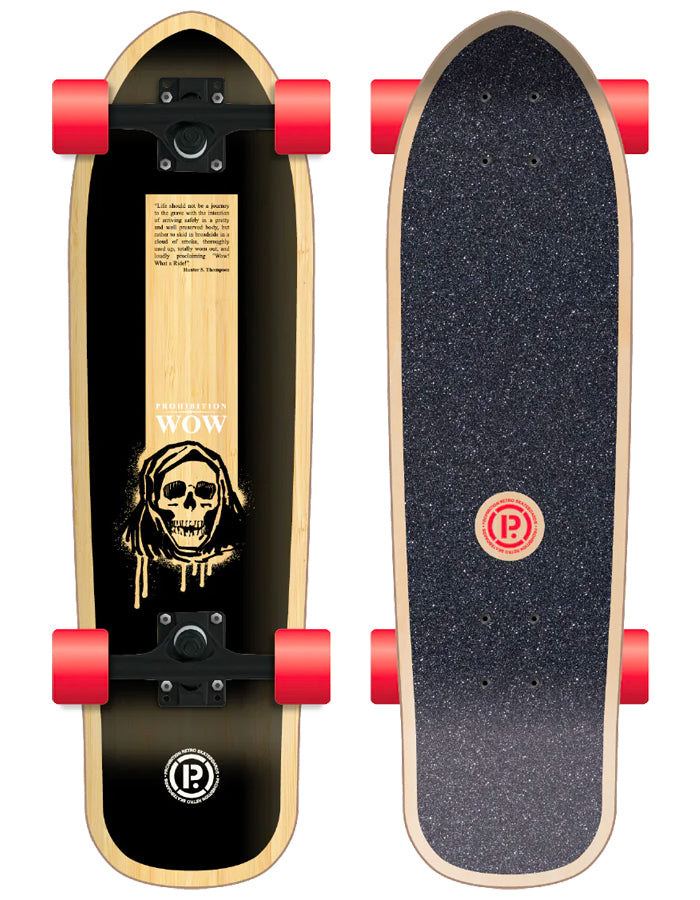  PROHIBITION SKATEBOARD RETRO WOOD 28" WOW