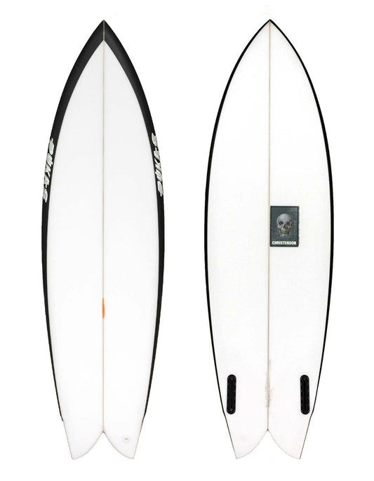  PUKAS 5'10" CHRIS CHRISTENSON PEGASO TWIN FIN BLACK