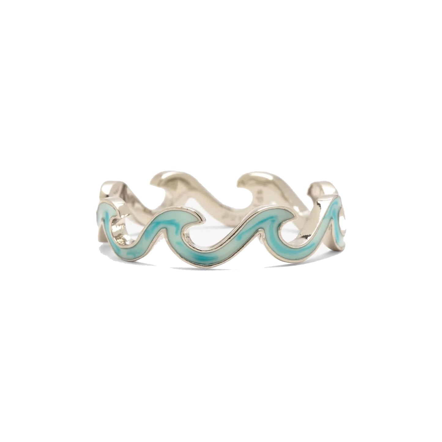  PURA VIDA TIE DYE ENAMELED WAVE RING SILVER