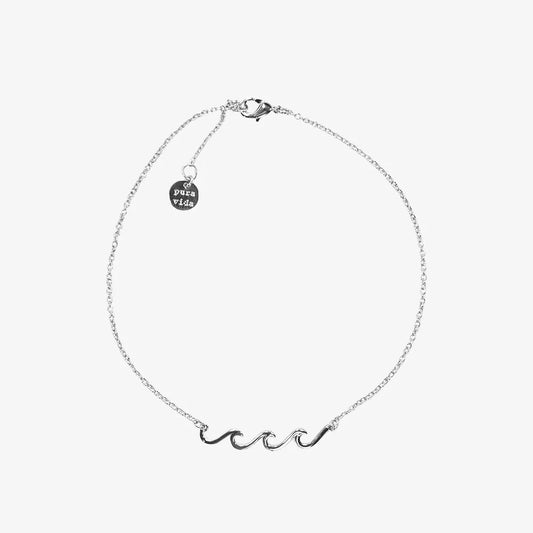  PURA VIDA DELICATE WAVE ANKLET SILVER