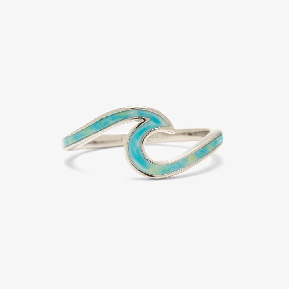  PURA VIDA TIE DYE WAVE RING LIGHT BLUE SILVER
