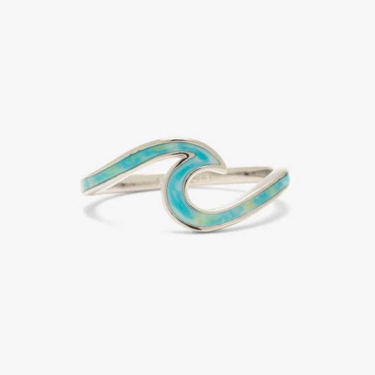  PURA VIDA TIE DYE WAVE RING LIGHT BLUE SILVER