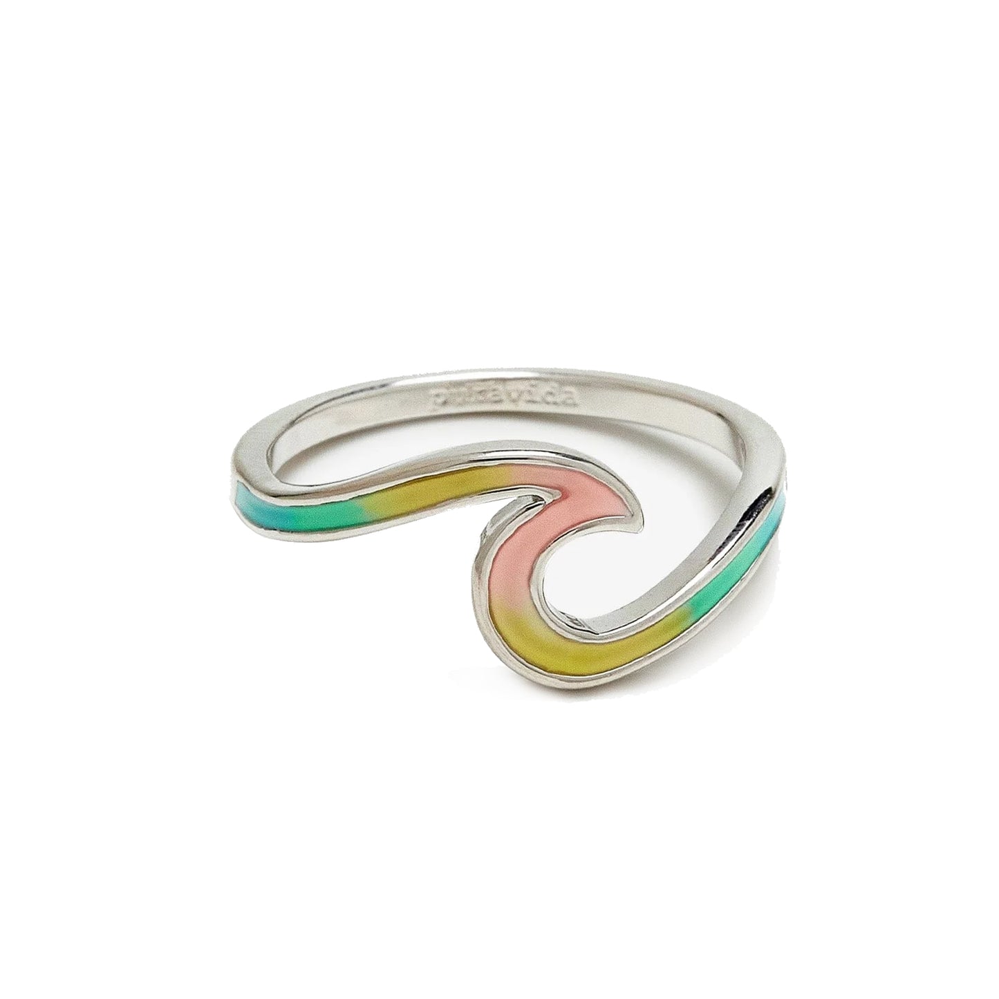  PURA VIDA TIE DYE WAVE RING SILVER