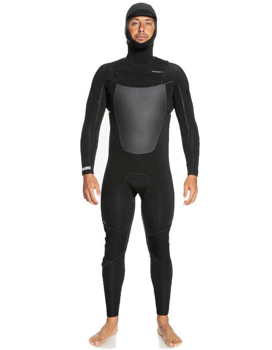  QUIKSILVER 5/4/3 MARATHON SESSION HOODED CHEST ZIP WETSUIT BLACK