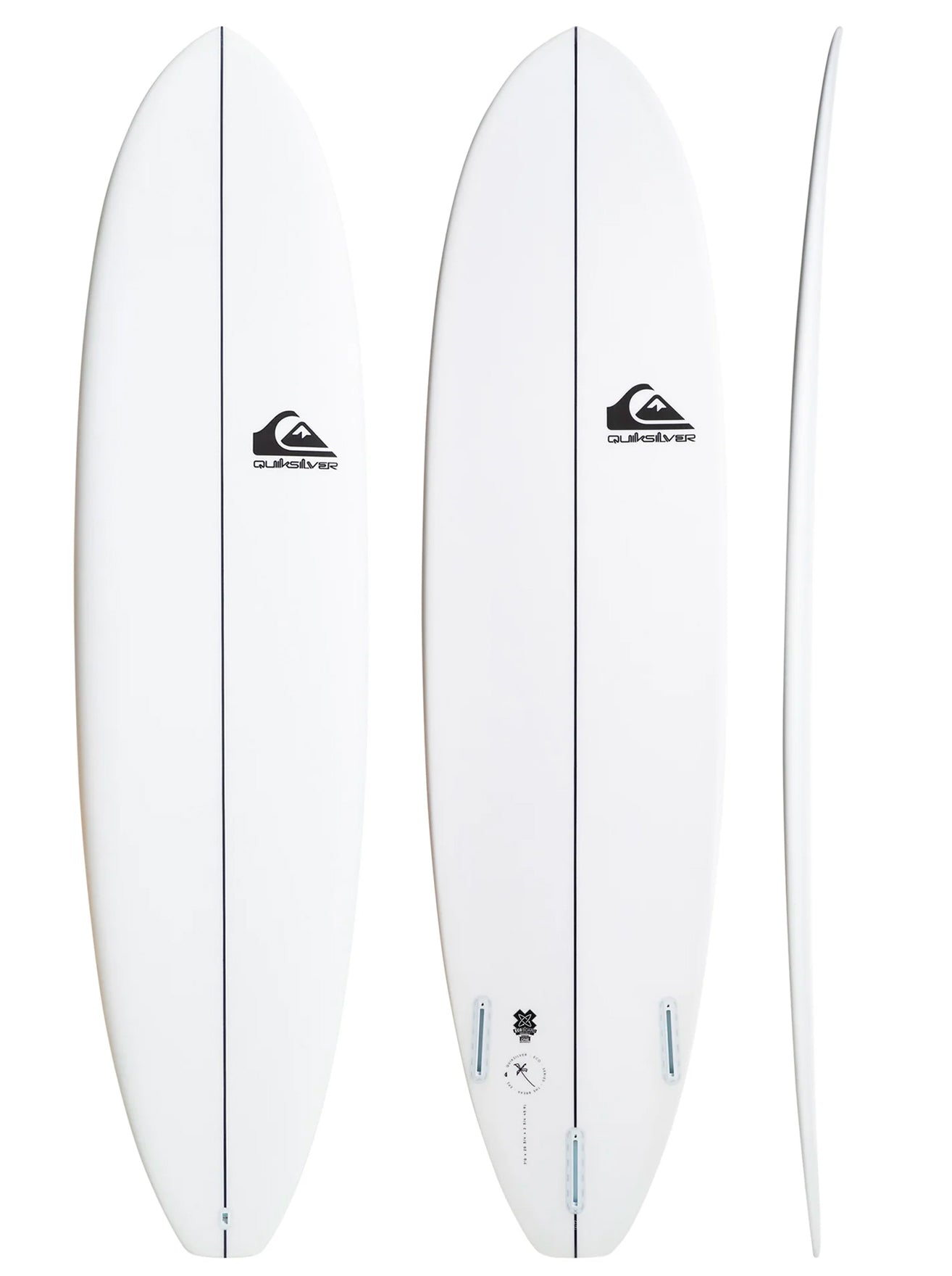  QUIKSILVER 7'3" THE BREAK FUNBOARD WHITE