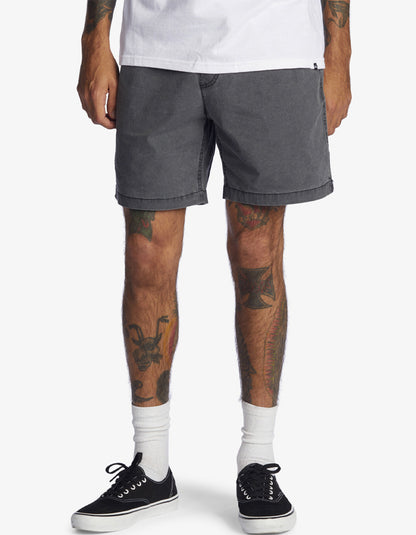  QUIKSILVER TAXER 17" ELASTICATED SHORTS BLACK