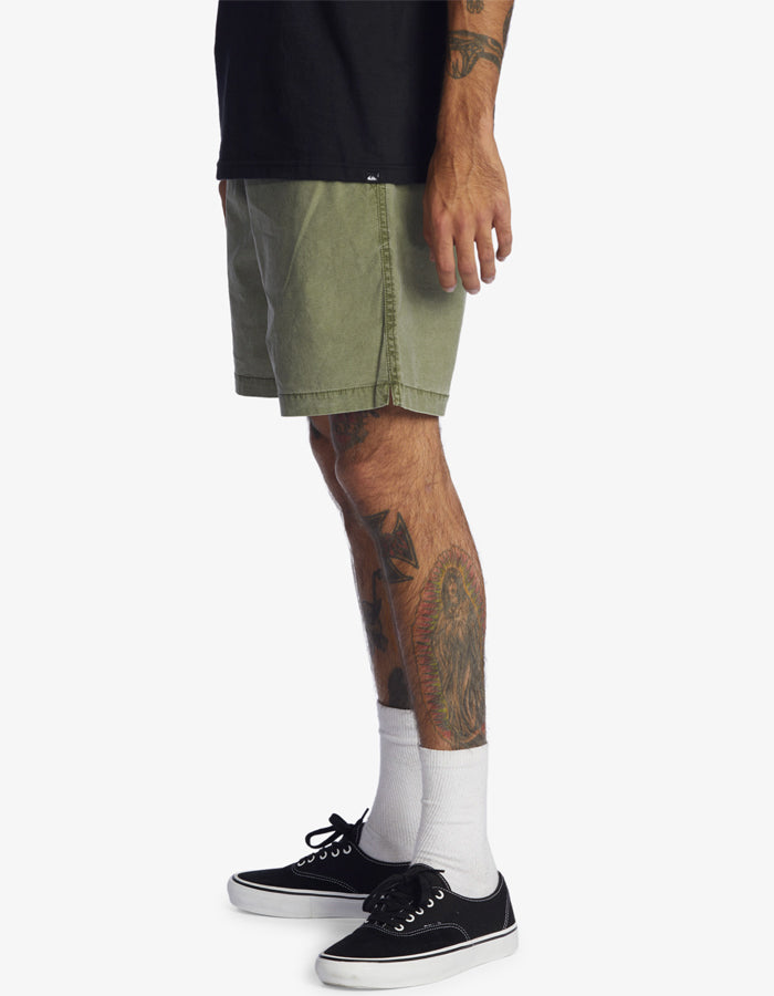  QUIKSILVER TAXER 17" ELASTICATED SHORTS FOUR LEAF CLOVER