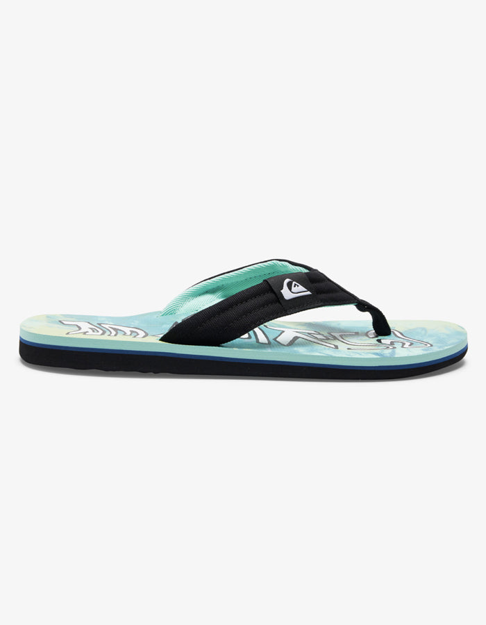  QUIKSILVER MOLOKAI LAYBACK II SANDALS GREEN BLUE YELLOW