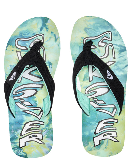  QUIKSILVER MOLOKAI LAYBACK II SANDALS GREEN BLUE YELLOW