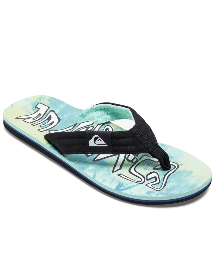  QUIKSILVER MOLOKAI LAYBACK II SANDALS GREEN BLUE YELLOW