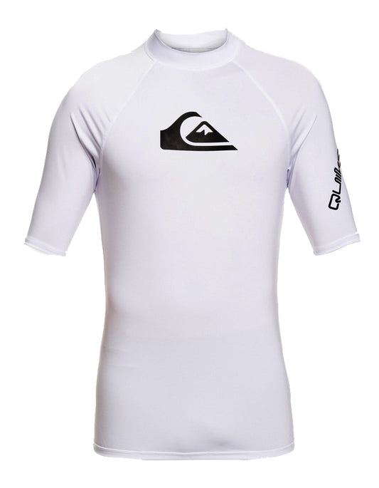  QUIKSILVER LYCRA SURF ALL TIMES SHORT SLEEVE BOYS UPF50 8-16