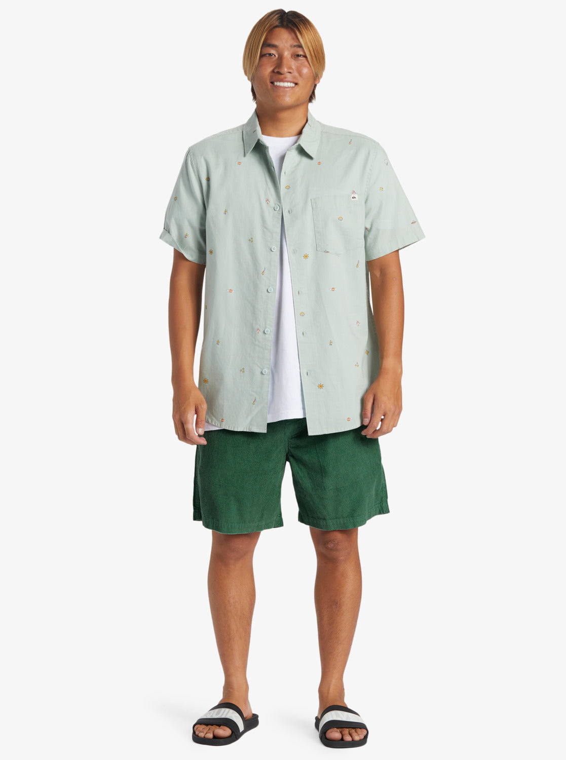  QUIKSILVER TAXER CORD SHORTS FROSTY BRUCE
