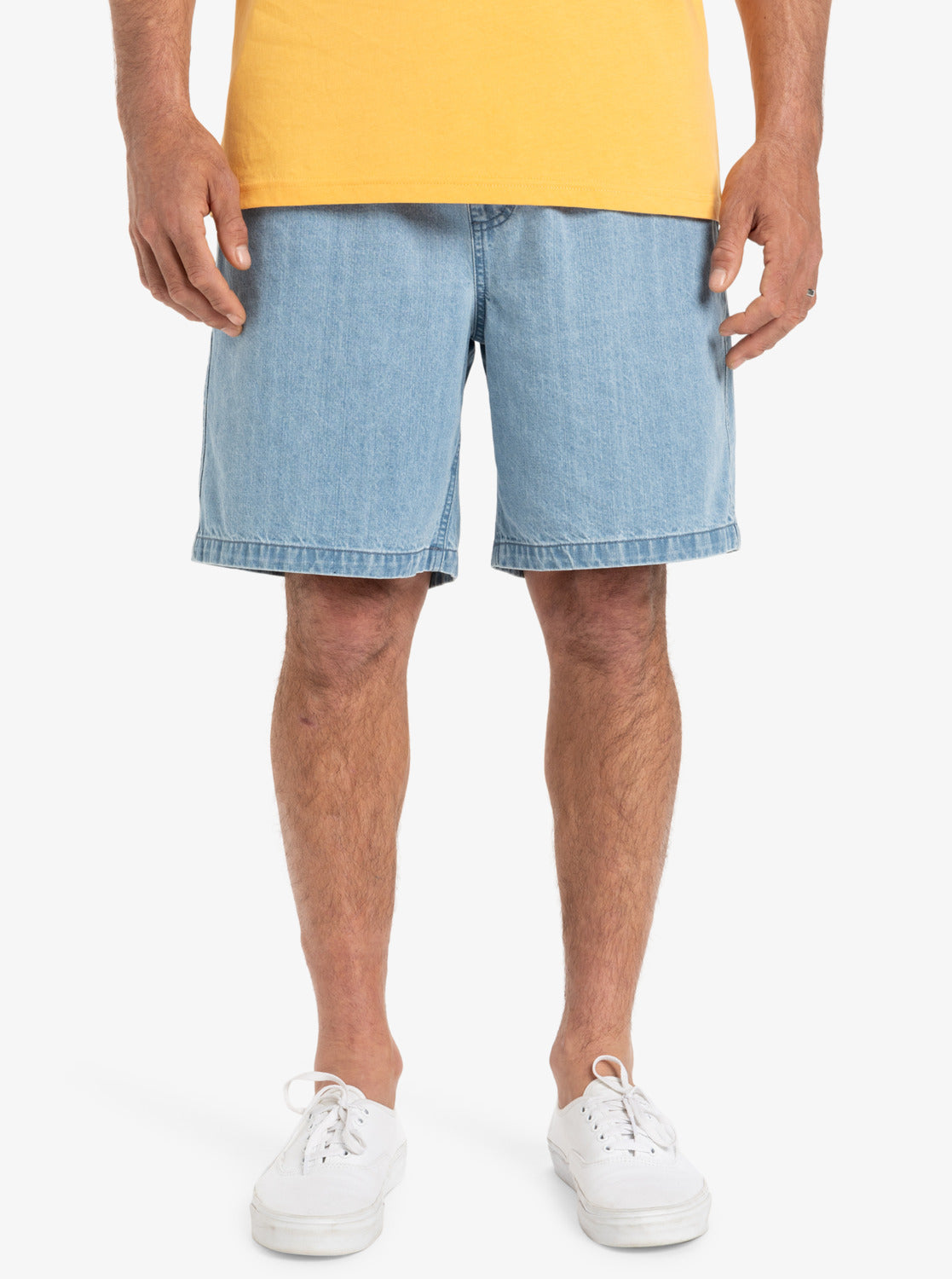  QUIKSILVER TAXER DENIM SHORTS STONE WASH