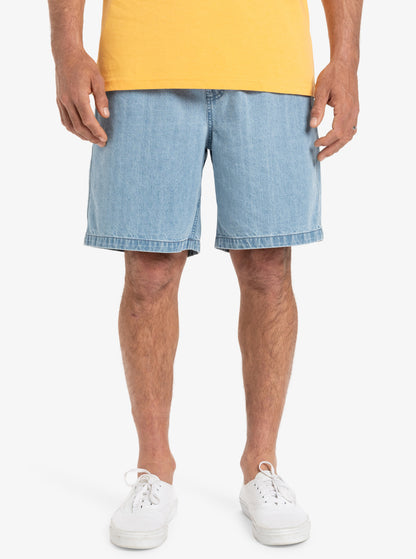  QUIKSILVER TAXER DENIM SHORTS STONE WASH