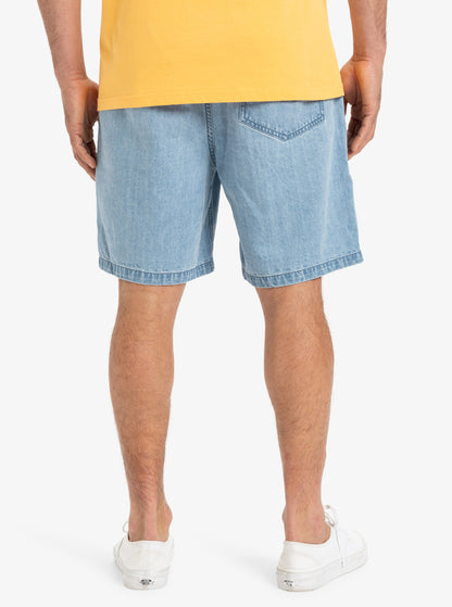  QUIKSILVER TAXER DENIM SHORTS STONE WASH