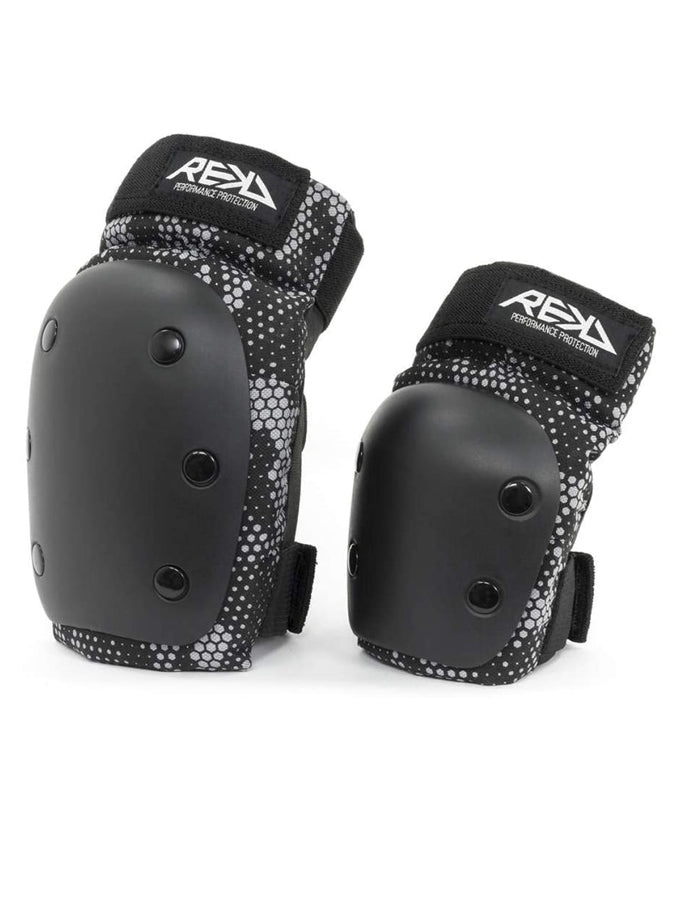  REKD YOUTH HEAVY DUTY DOUBLE PAD SET BLACK GREY