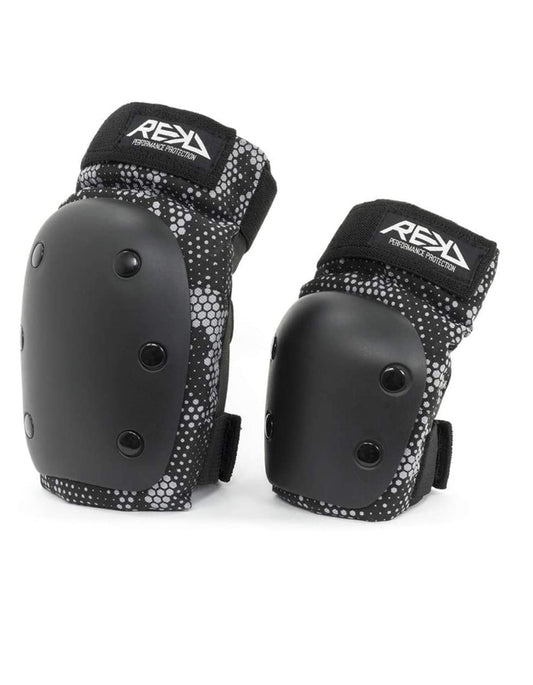  REKD YOUTH HEAVY DUTY DOUBLE PAD SET BLACK GREY
