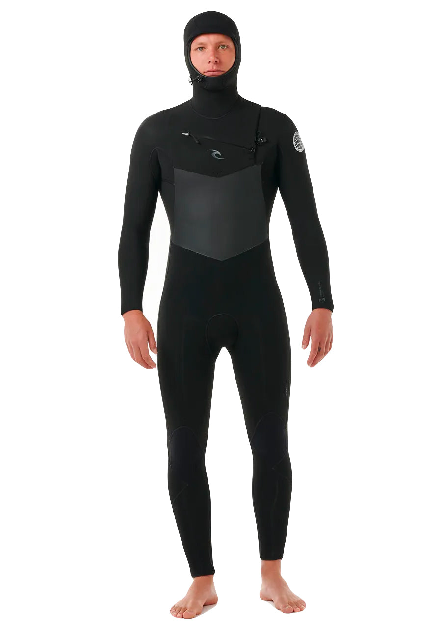  RIP CURL DAWN PATROL 5/4 CHEST ZIP HOOD WETSUIT