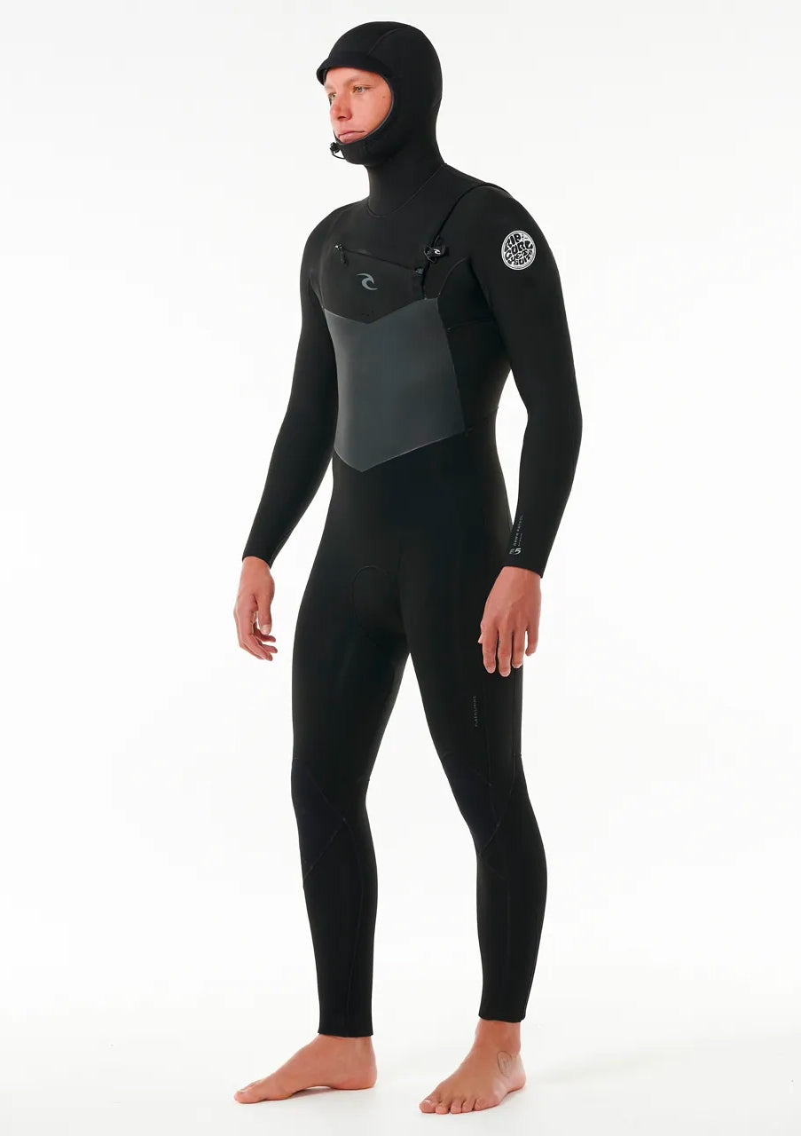  RIP CURL DAWN PATROL 5/4 CHEST ZIP HOOD WETSUIT