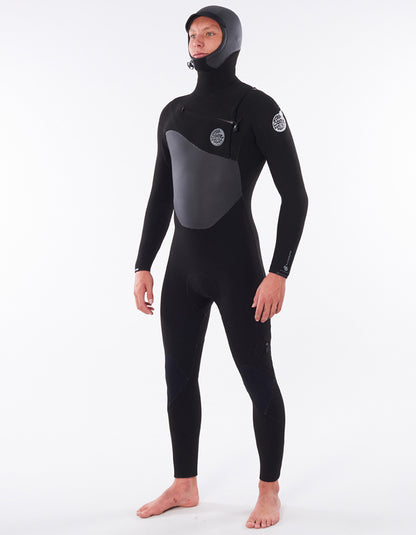  RIP CURL FLASH BOMB HOODED WETSUIT 6/4 CHEST ZIP
