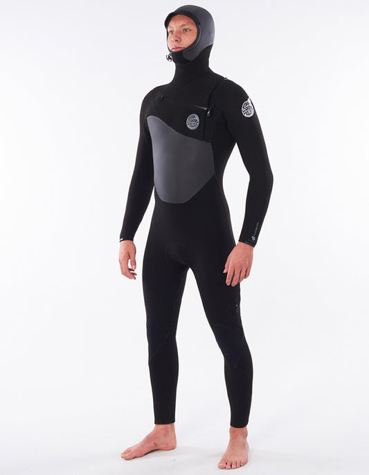  RIP CURL FLASHBOMB 6/4 CHEST ZIP HOODED WETSUIT XS (B GRADE)