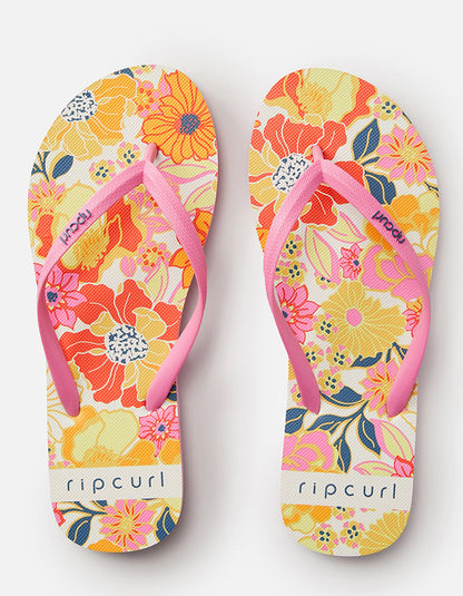  RIP CURL FLORAL WAVE SHAPERS OPEN TOE BONE