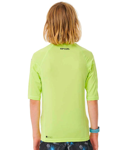  RIP CURL T-SHIRT BRAND WAVE UV SHORT SLEEVE UPF50+ LIME