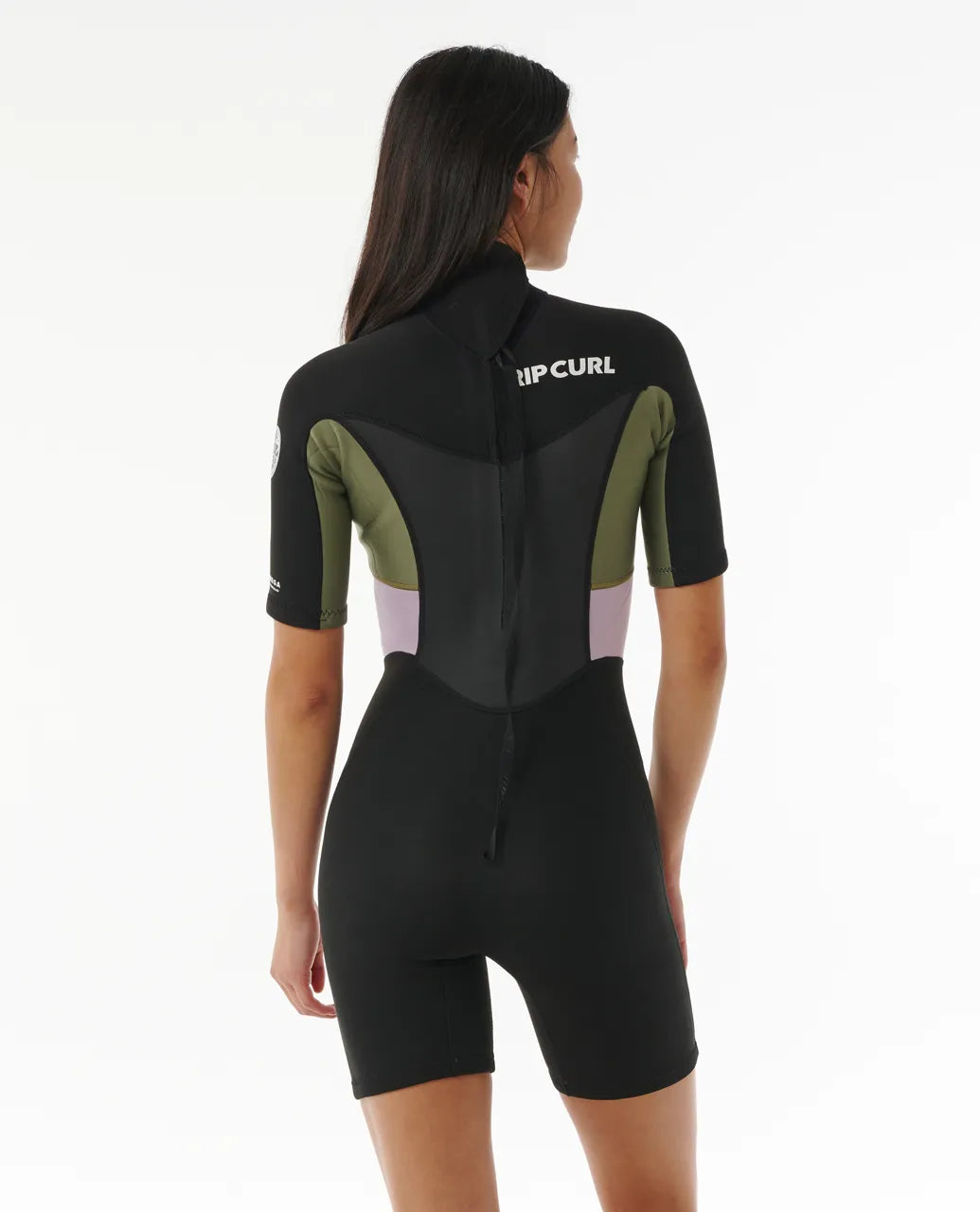  RIP CURL OMEGA 1.5MM SHORT SLEEVE BACKZIP KHAKI
