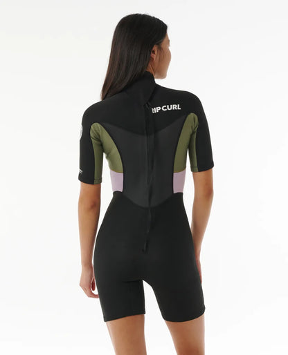 RIP CURL OMEGA 1.5MM SHORT SLEEVE BACKZIP KHAKI