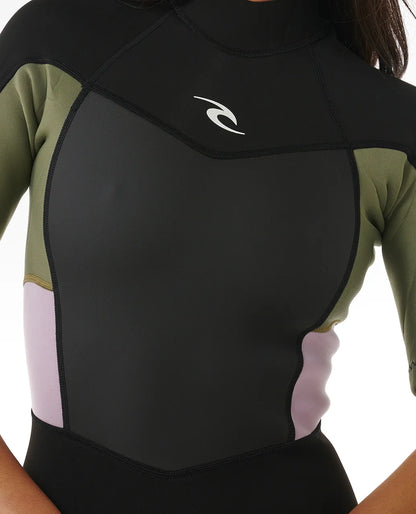  RIP CURL OMEGA 1.5MM SHORT SLEEVE BACKZIP KHAKI