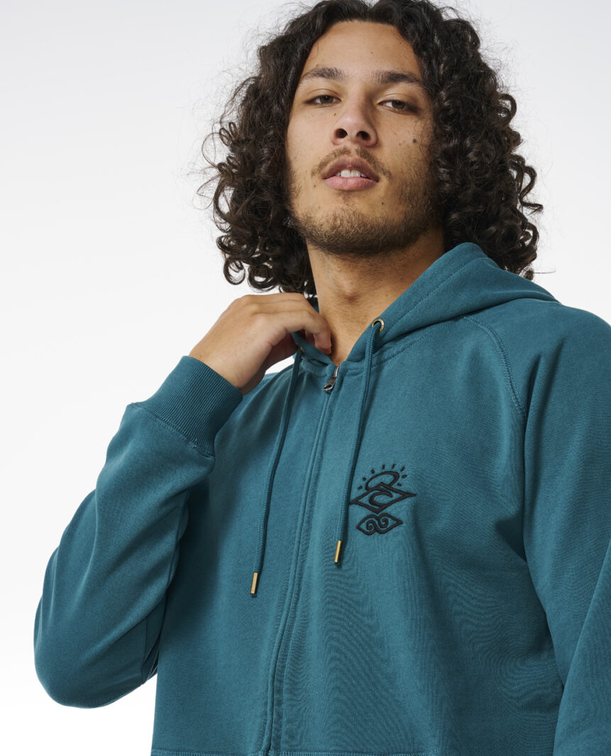  RIP CURL SEARCHERS ZIP THROUGH HOODE BLUE GREEN