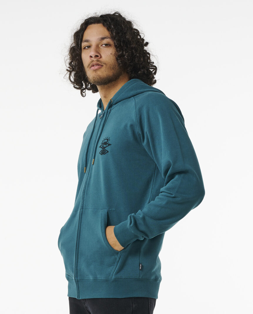  RIP CURL SEARCHERS ZIP THROUGH HOODE BLUE GREEN