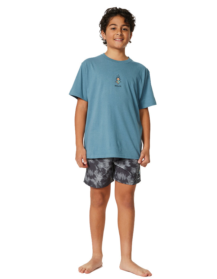  RIP CURL SHRED TEE BOY DUSTY BLUE