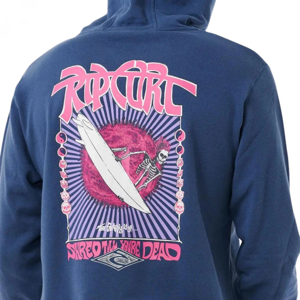  RIP CURL SHRED TILL DEAD ZIP THROUGH HOOD WASHED NAVY