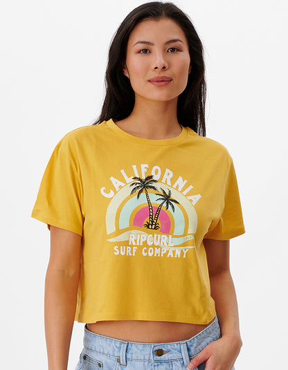  RIP CURL SUNNY PARADISE SHORT SLEEVE CROP TEE