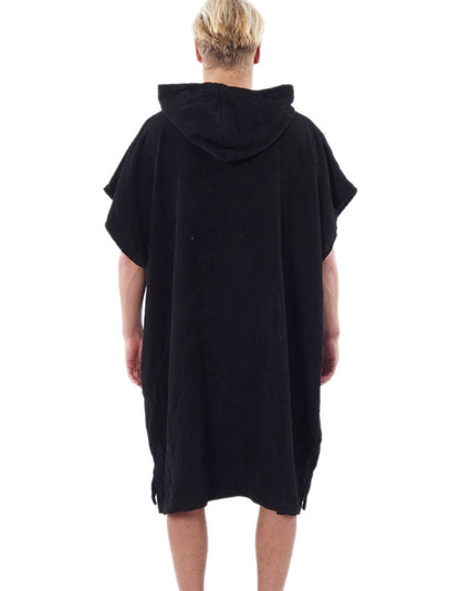  RIP CURL LOGO HOODED TOWEL PONCHO BLACK