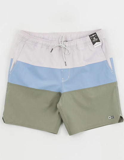  SALTY CREW BEACONS 2 MARINE BLUE ELASTIC BOARDSHORTS 18"